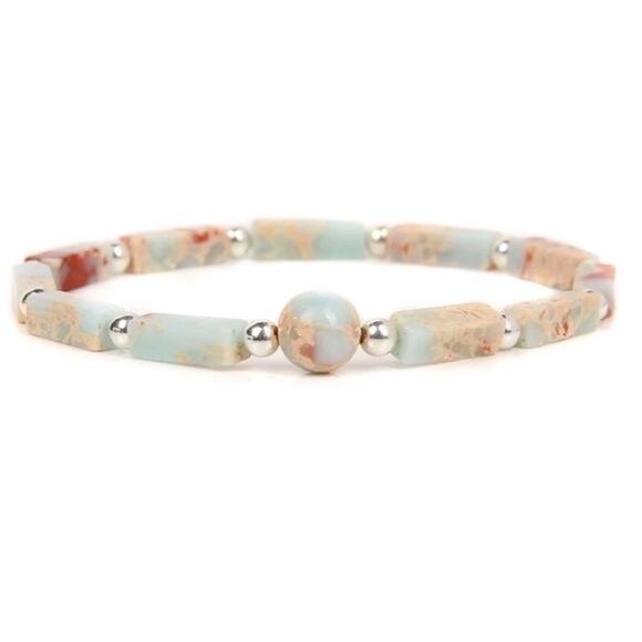 RETAIL $40 Natural Stone Bracelet Emperor Stone Bracelet*Stretch to Fit*NEW - Picture 1 of 1